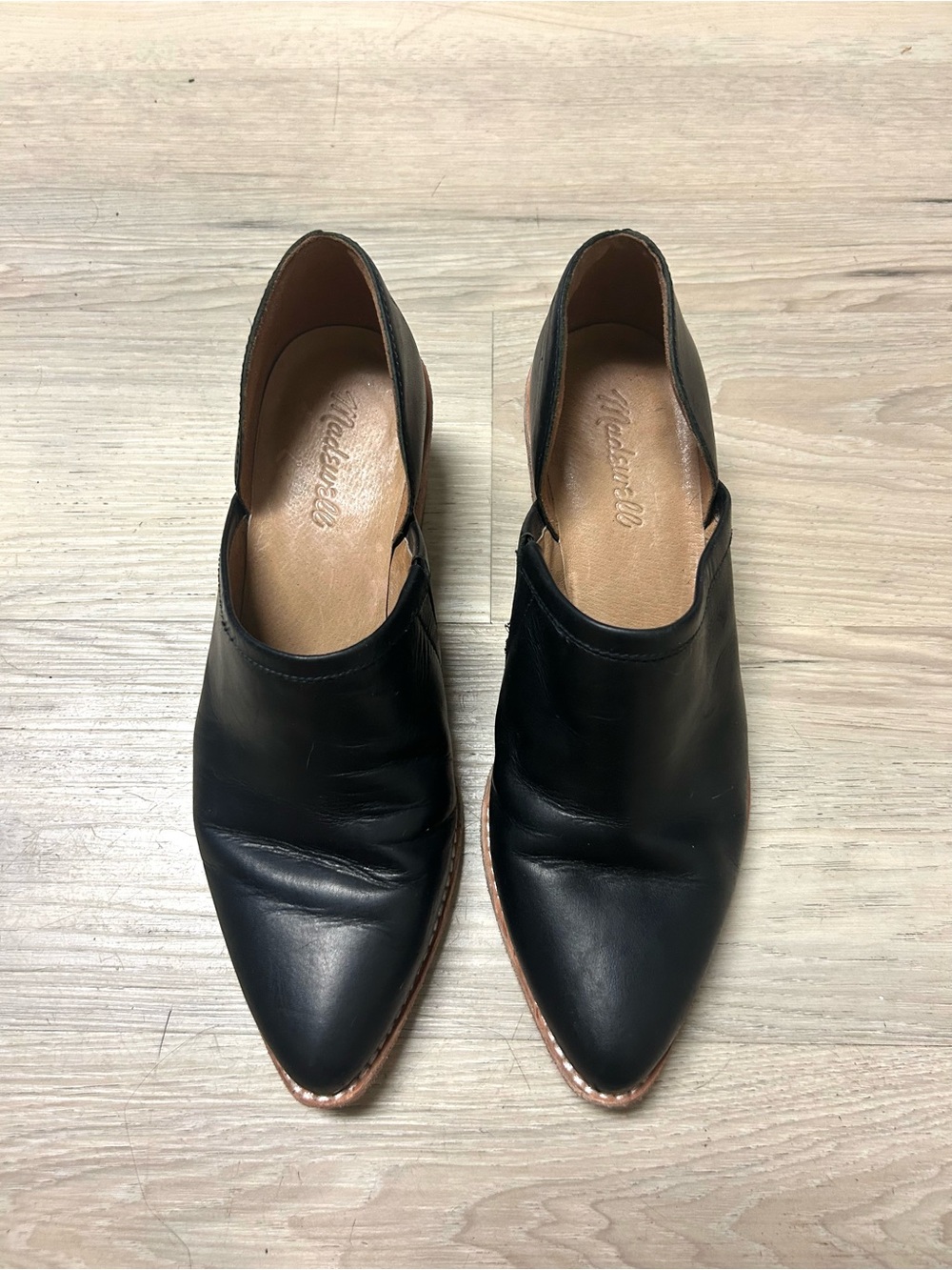 Madewell The Brady Lowcut Bootie Shoe Black Leather Womens Size 8 Pointed Toe - Picture 5 of 13